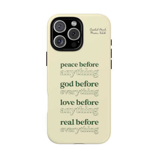 Peace, God, Love Tough iPhone Case