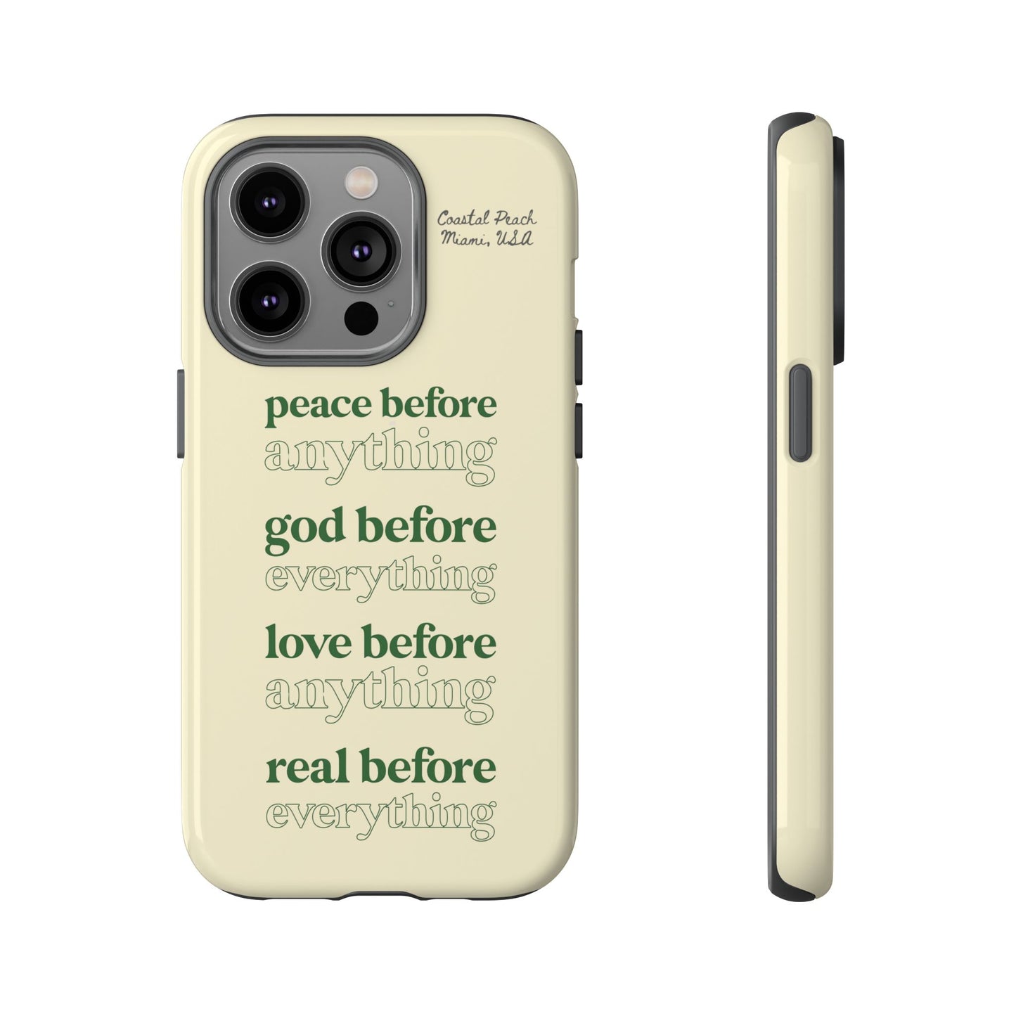 Peace, God, Love Tough iPhone Case