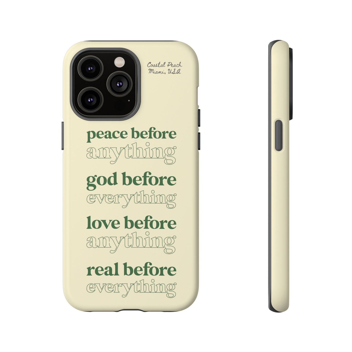 Peace, God, Love Tough iPhone Case