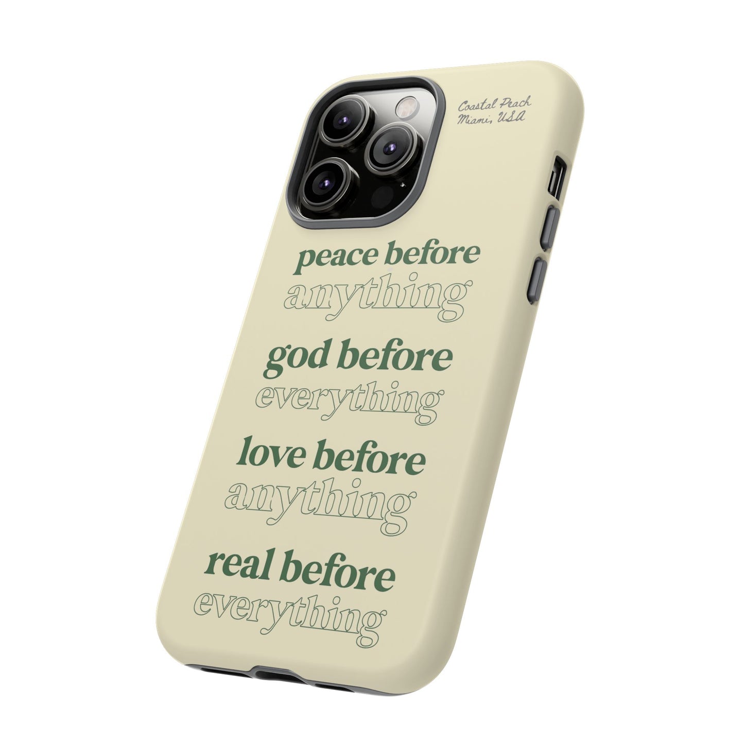 Peace, God, Love Tough iPhone Case