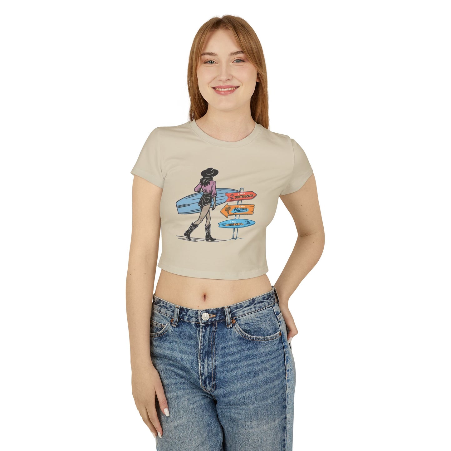 Beach Trails Coastal Cowgirl Club Cropped Tee