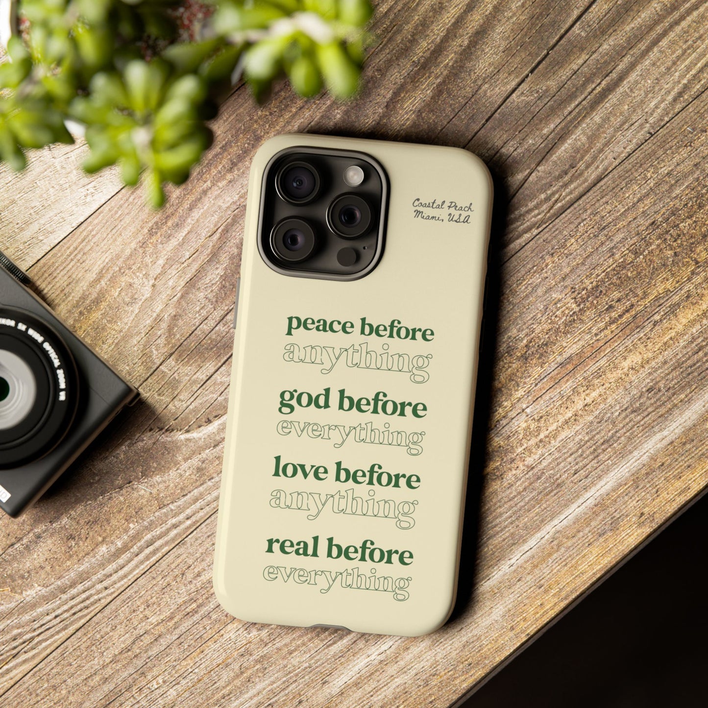 Peace, God, Love Tough iPhone Case