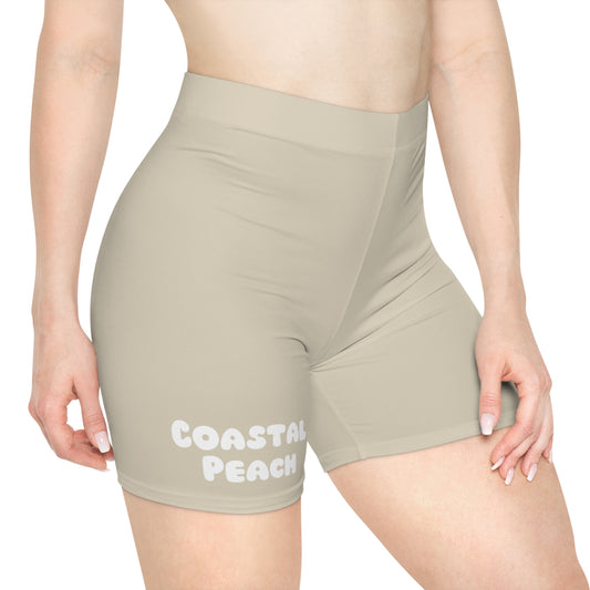 Coastal Peach Bike Shorts Sand