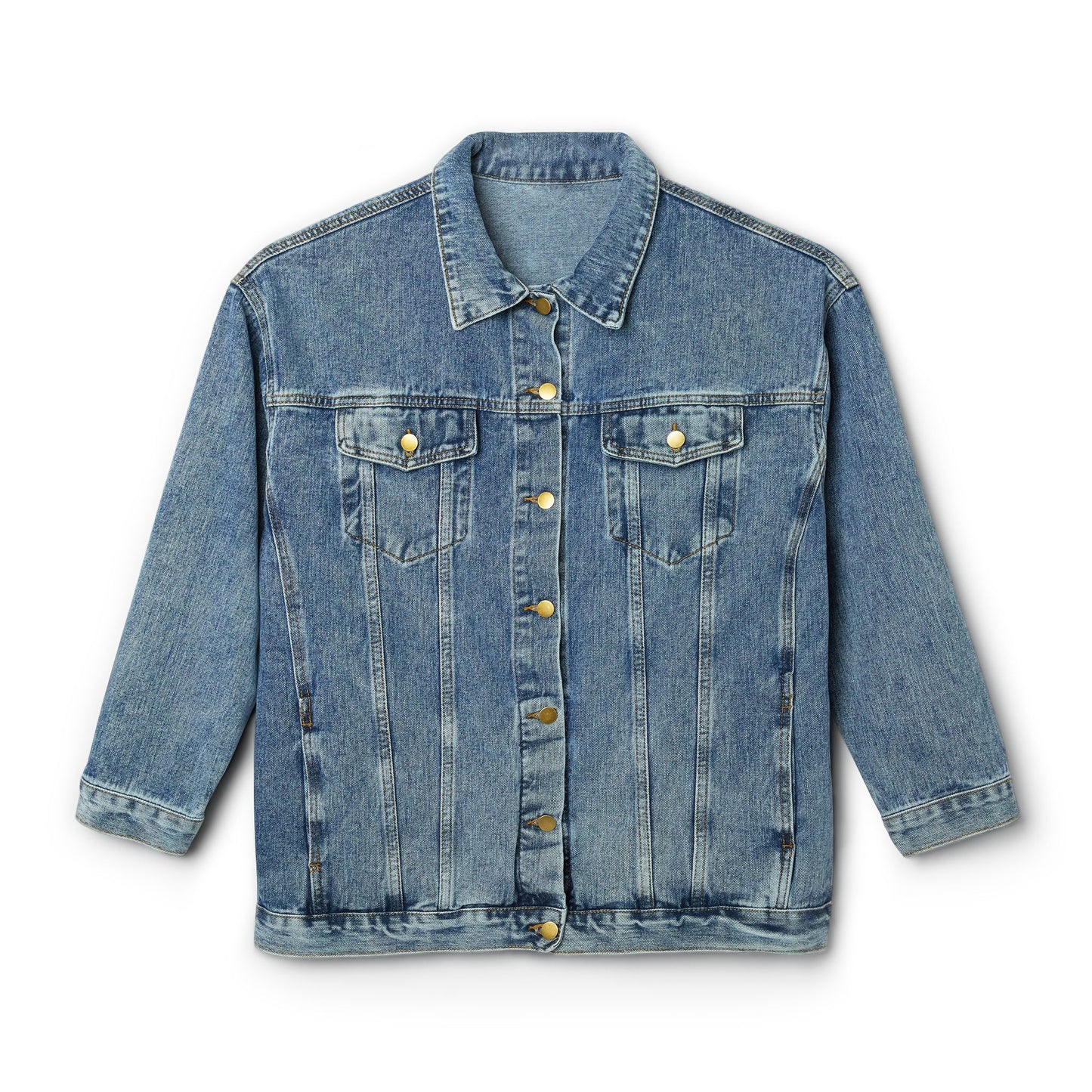 Coastal Peach Vintage Mermaid Denim Jacket