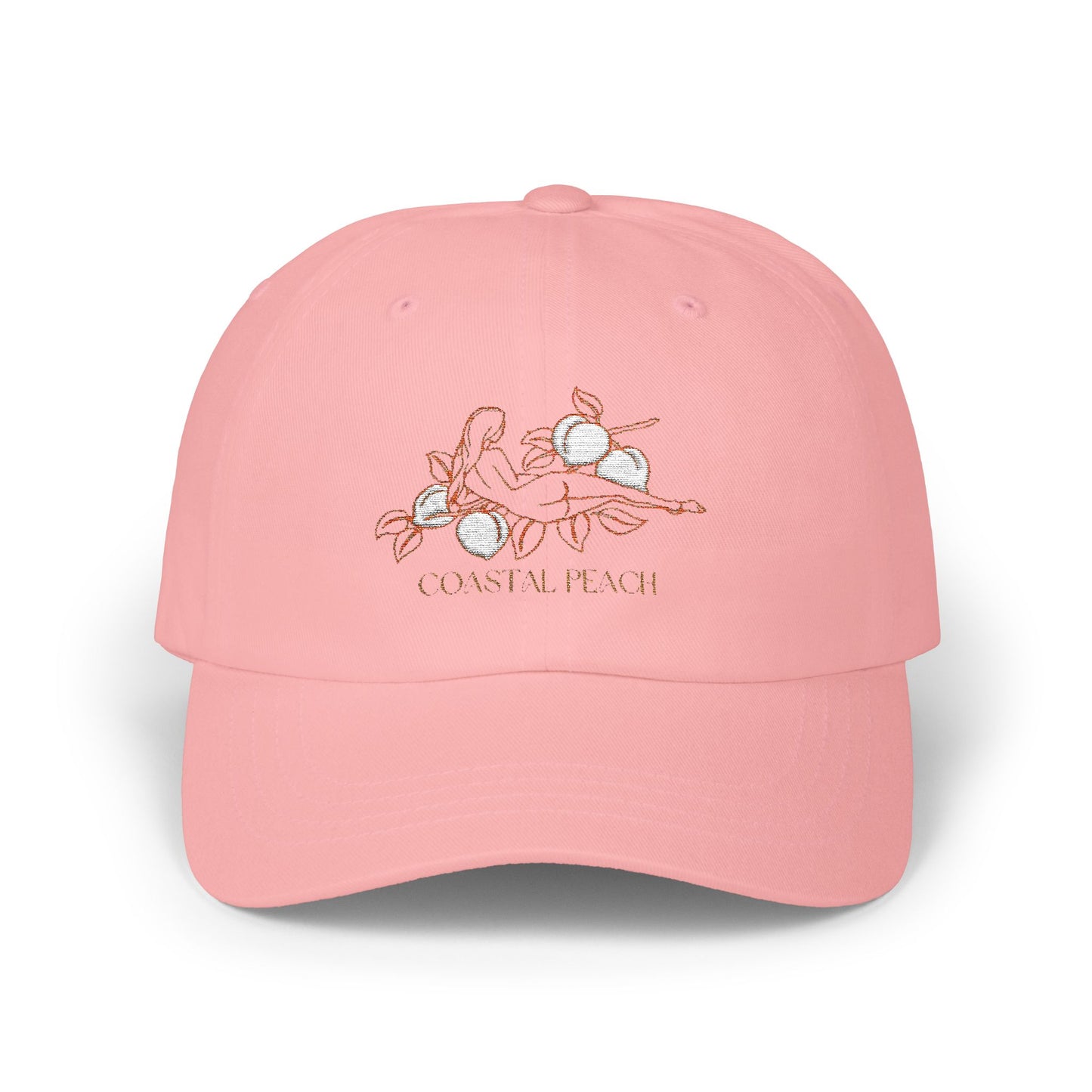 Eve's Coastal Peach Embroidered Dad Hat – Baby Pink