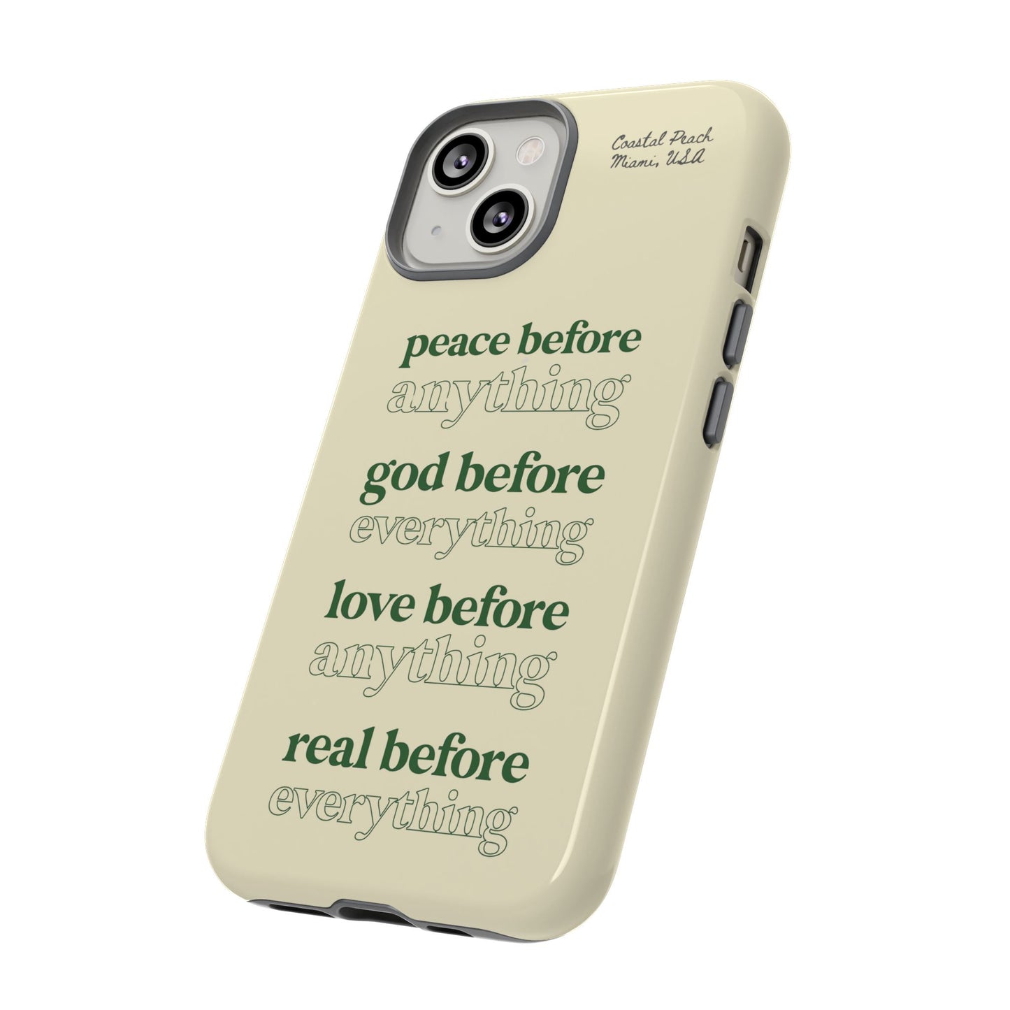 Peace, God, Love Tough iPhone Case