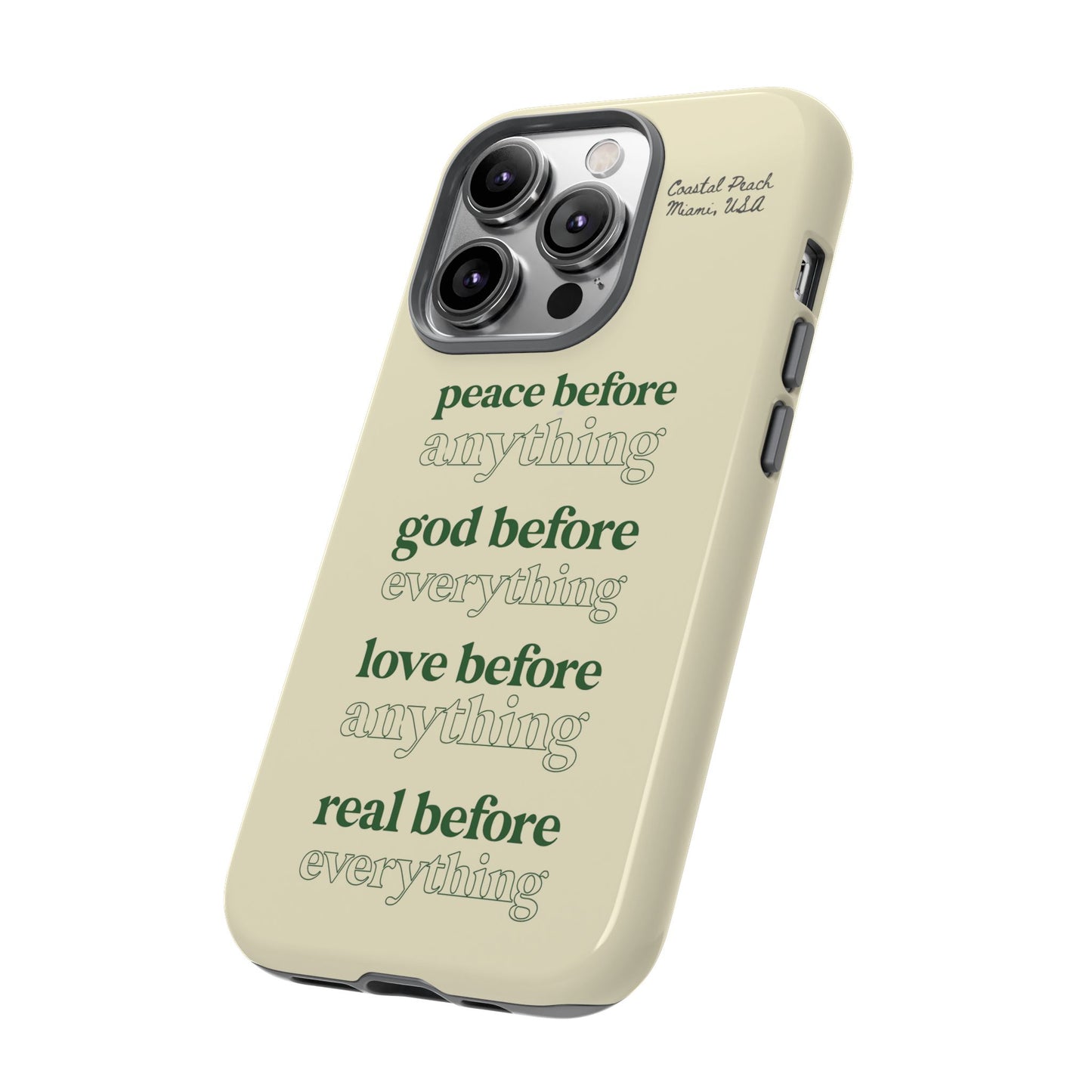 Peace, God, Love Tough iPhone Case