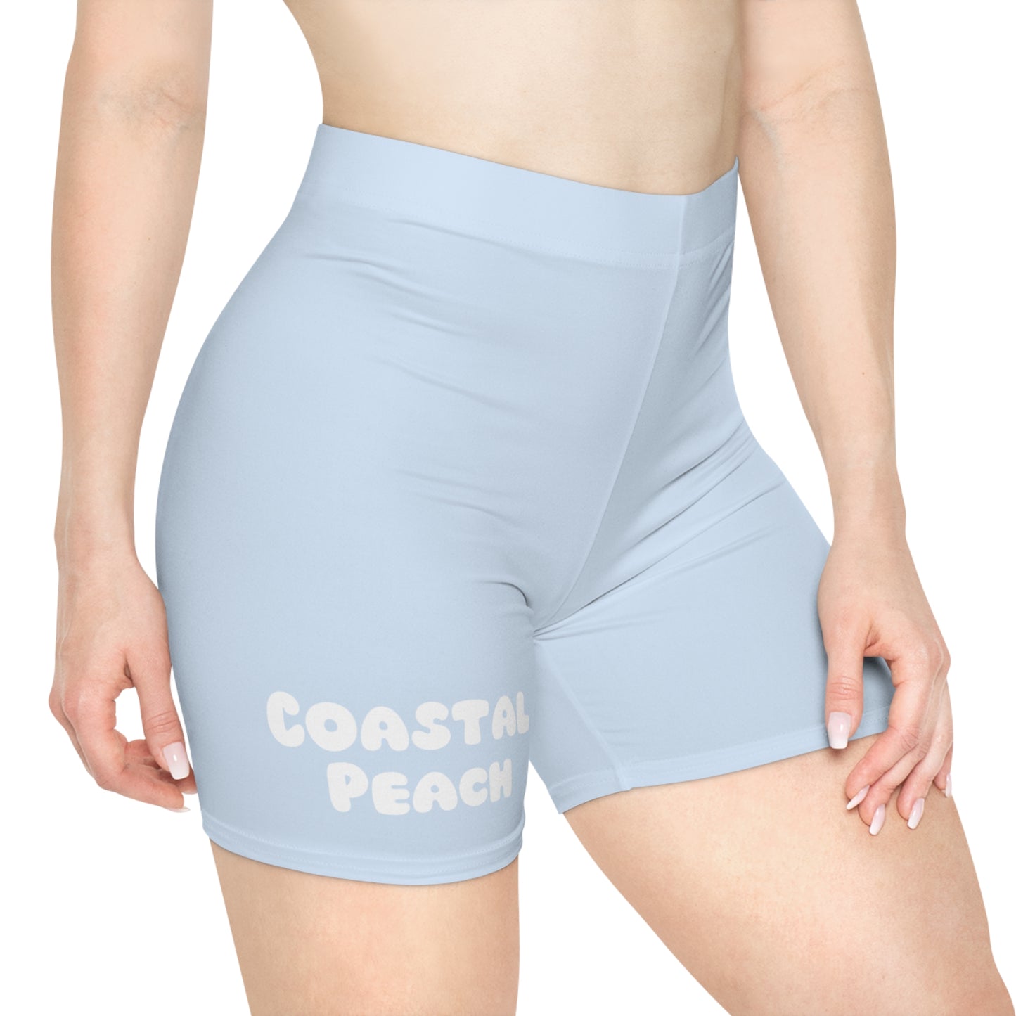 Coastal Peach Bike Shorts Blue