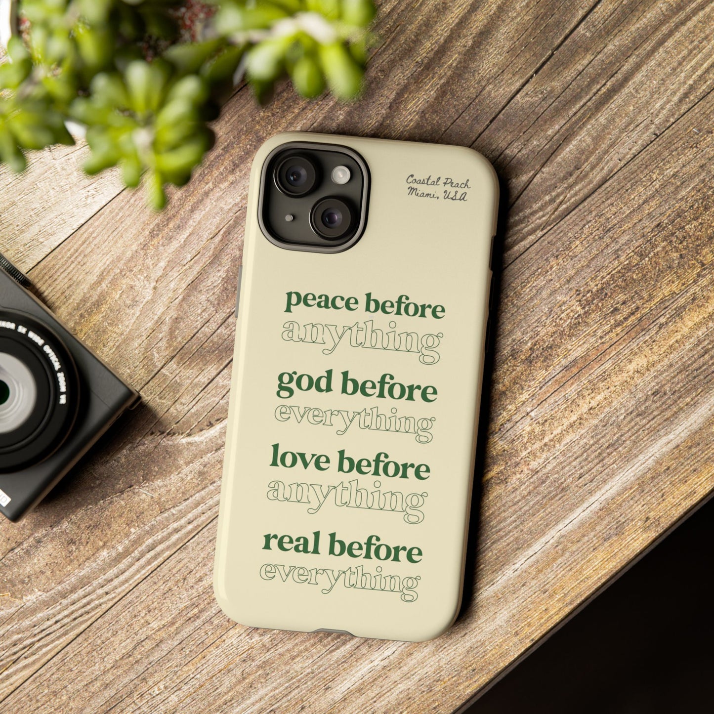 Peace, God, Love Tough iPhone Case