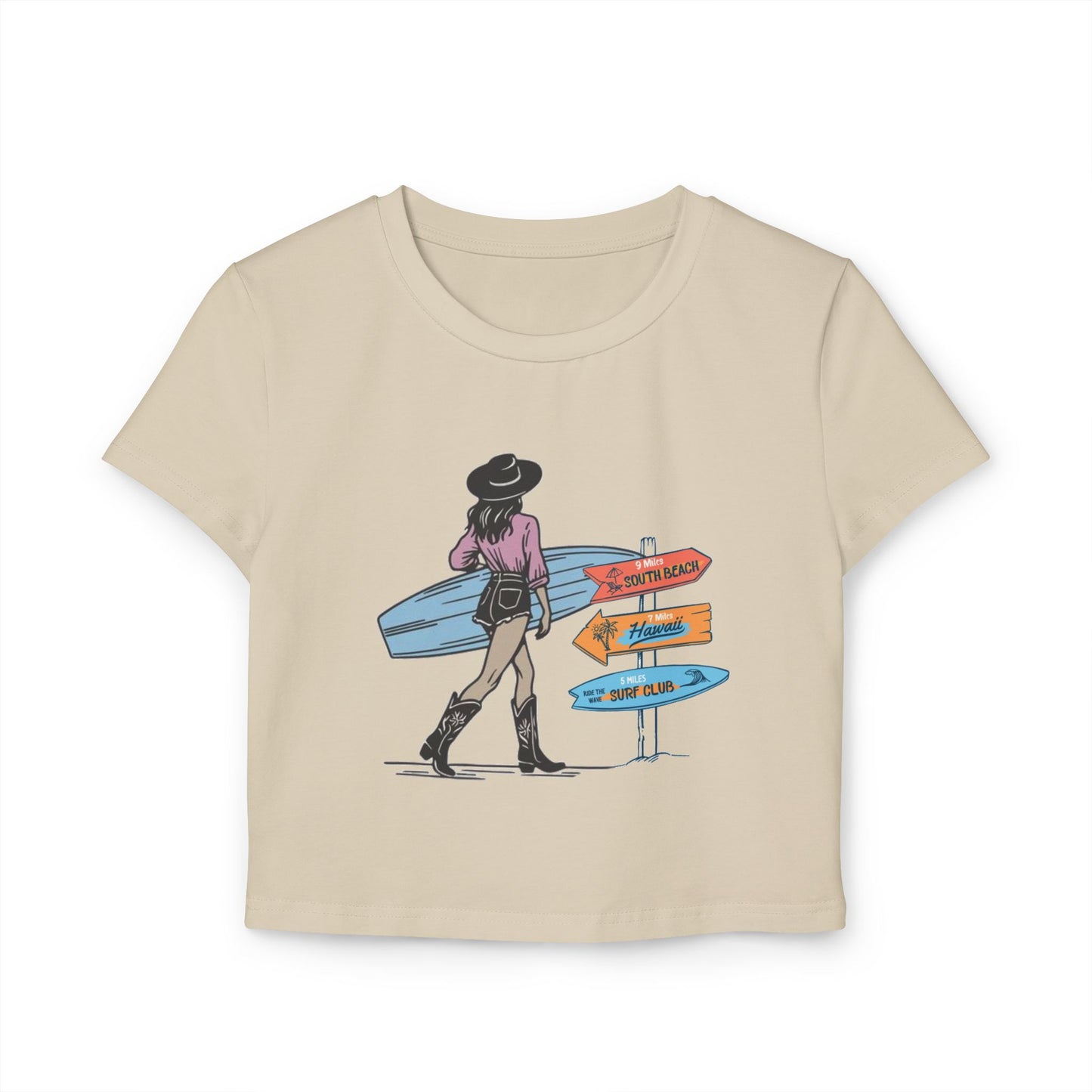 Beach Trails Coastal Cowgirl Club Cropped Tee