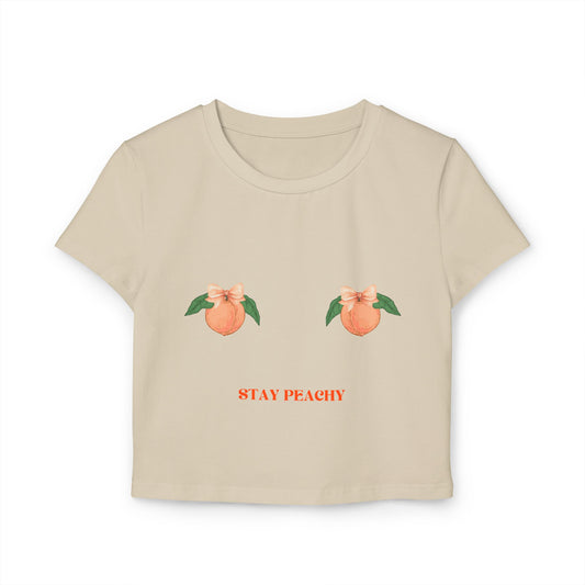 Stay Peachy Cropped Tee