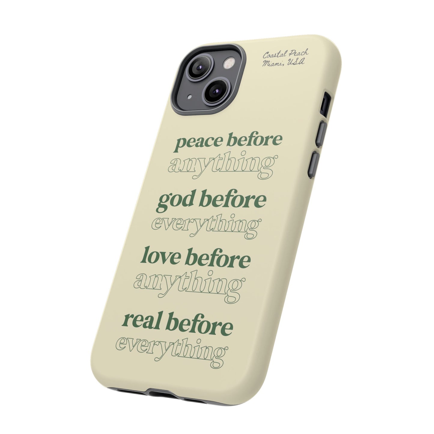 Peace, God, Love Tough iPhone Case