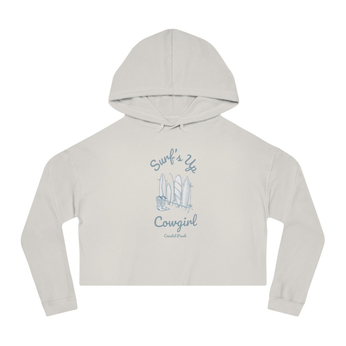 Surf’s Up Cowgirl Cropped Hoodie Bone