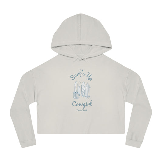 Surf’s Up Cowgirl Cropped Hoodie Bone