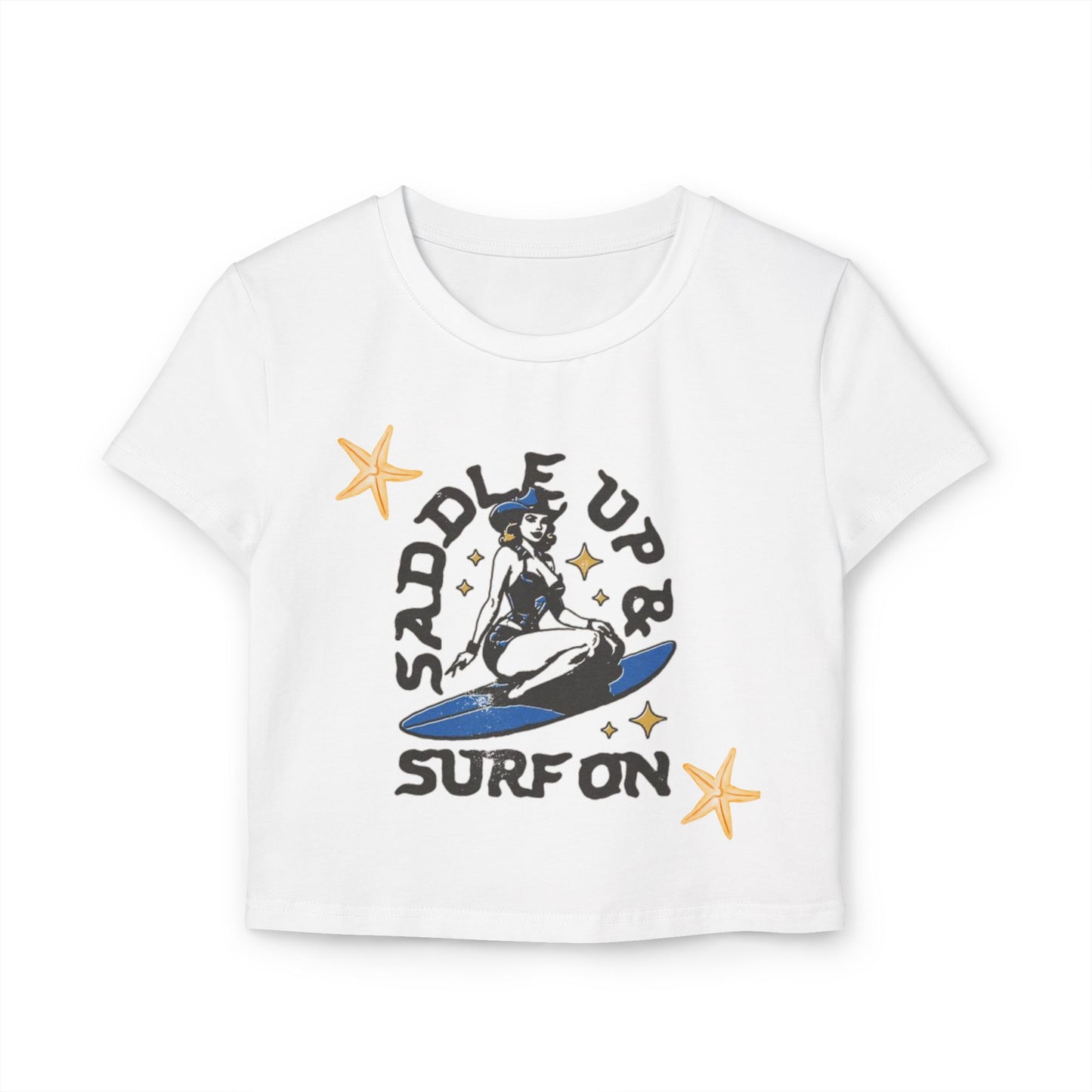 Surf On Coastal Cowgirl Club Cropped Tee