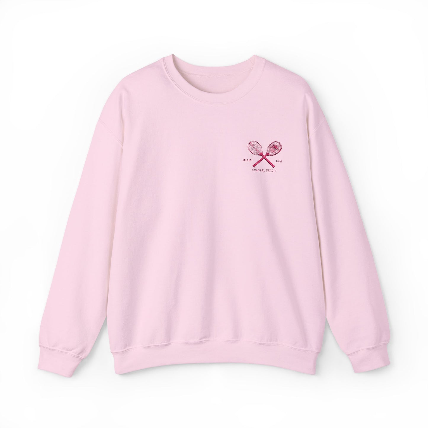 Tennis Club Embroidered Crewneck Baby Pink