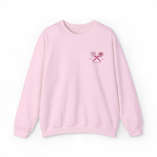 Tennis Club Embroidered Crewneck Baby Pink