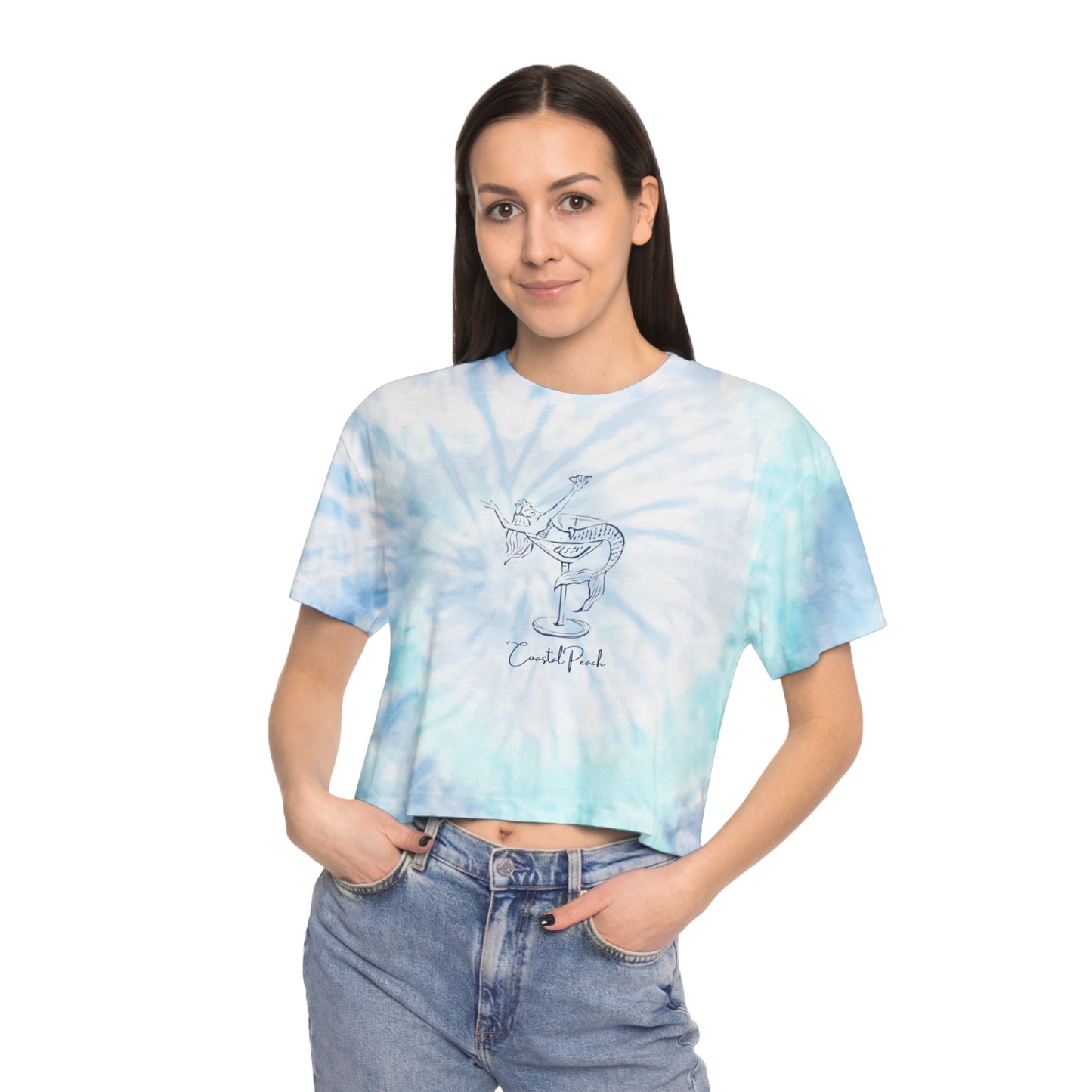 Mermaid in a Glass Cropped Tie-Dye Tee