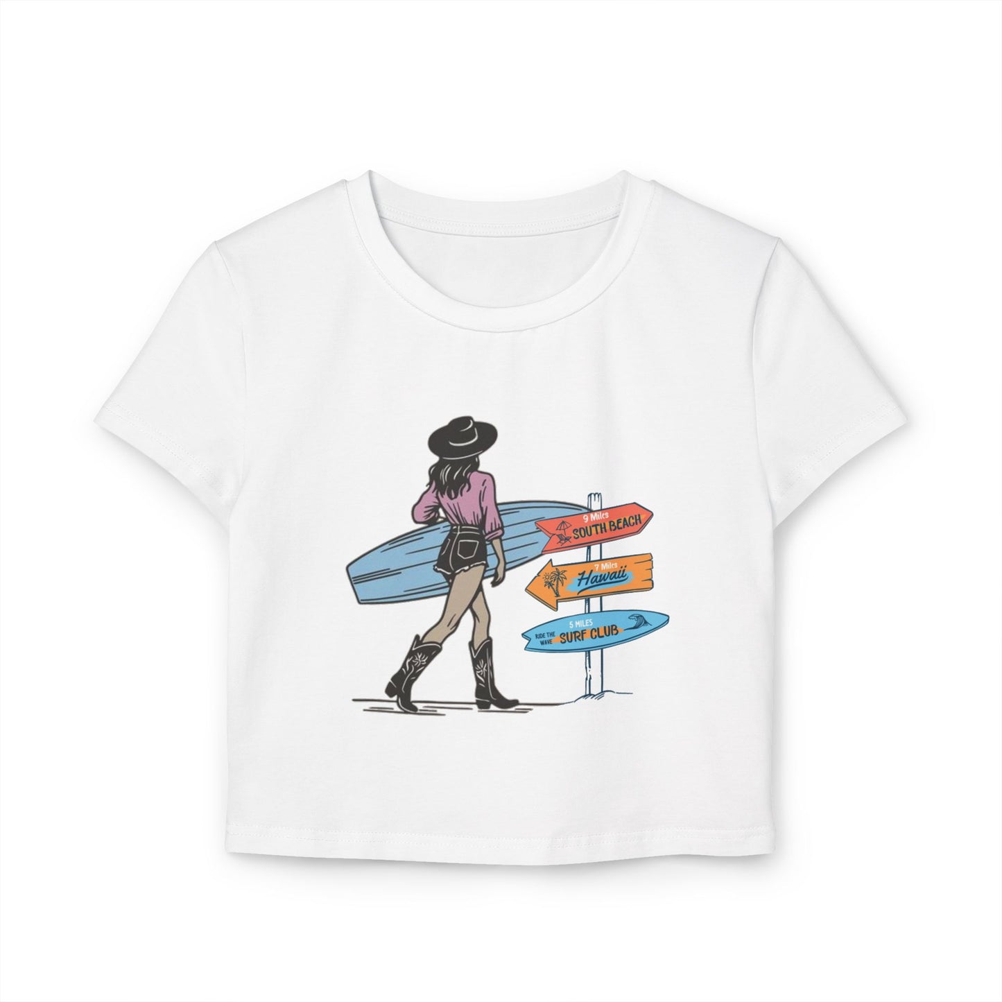 Beach Trails Coastal Cowgirl Club Cropped Tee