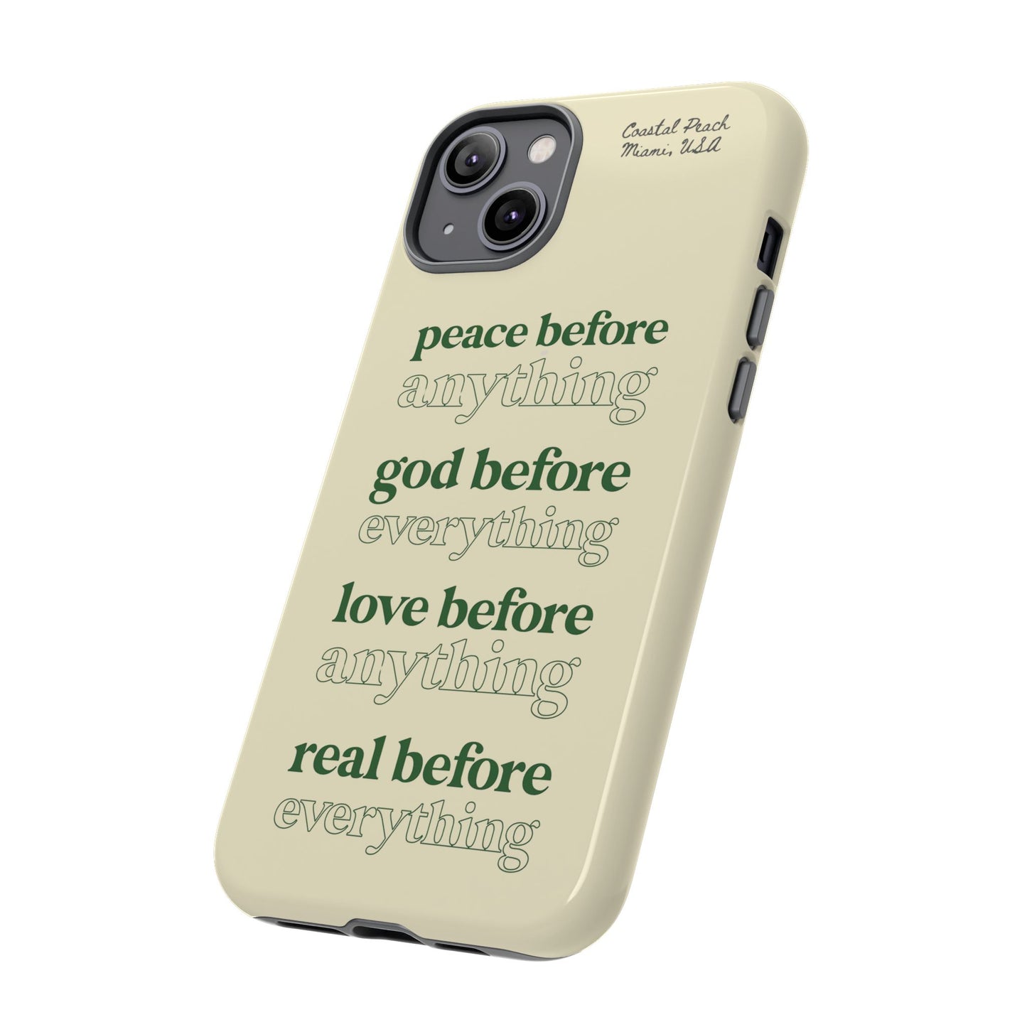 Peace, God, Love Tough iPhone Case