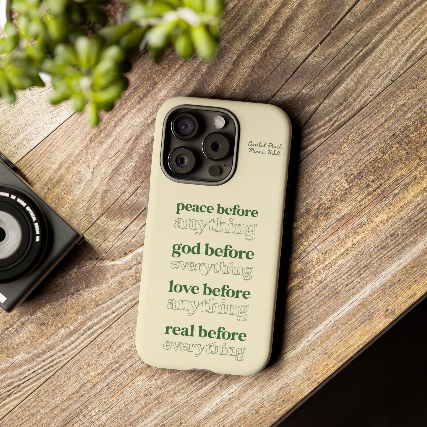 Peace, God, Love Tough iPhone Case